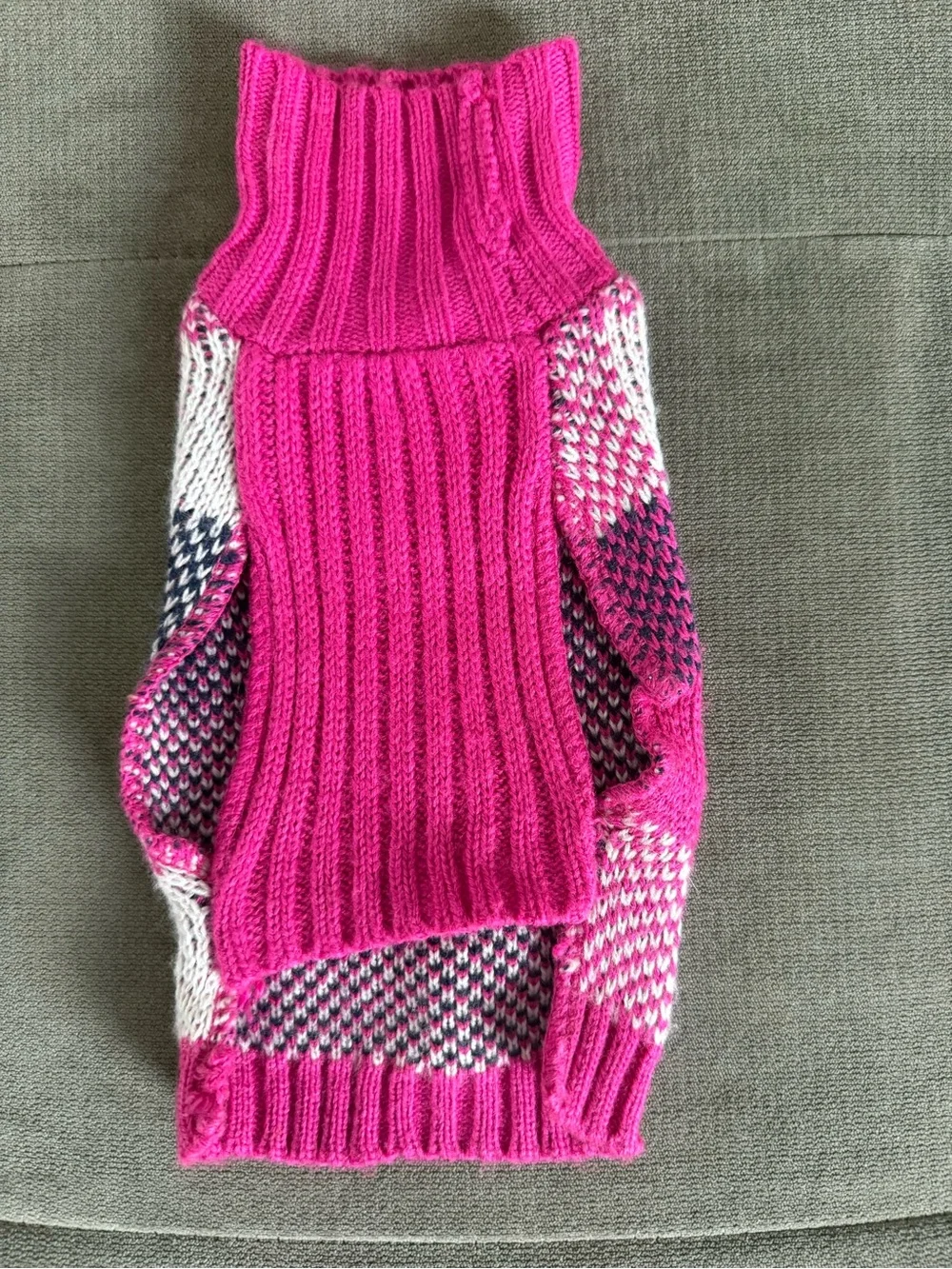 XS Dog Sweater Bundle - Black Worthy Dog Chevron and Pink Patchwork Patterns